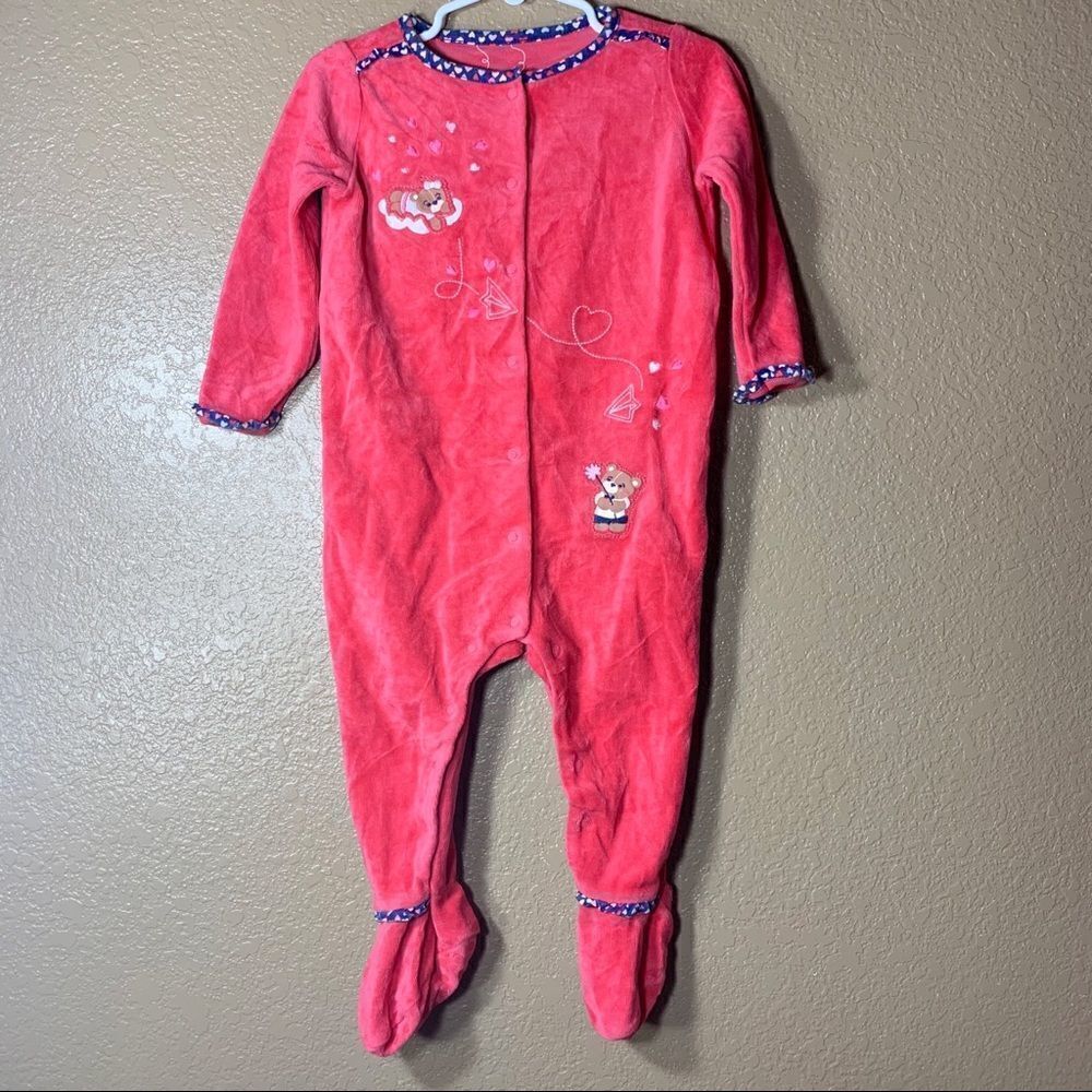Sergent Major toddler girl velour footies
